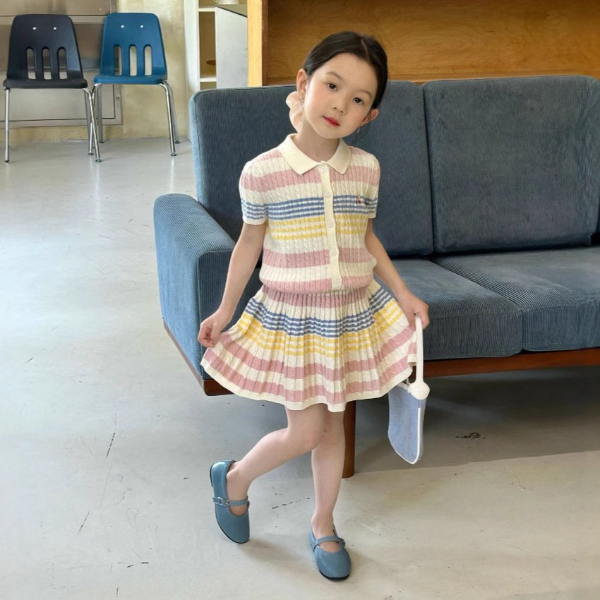 Knit Cardigan Infant - Girls Suit 2025 Summer New Childrens