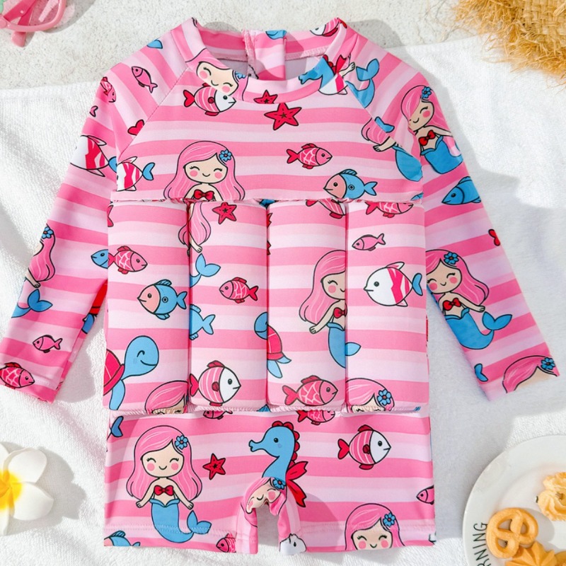 Baby Swimwear Uv - Boys Girls Float Swimwear Long Sleeve