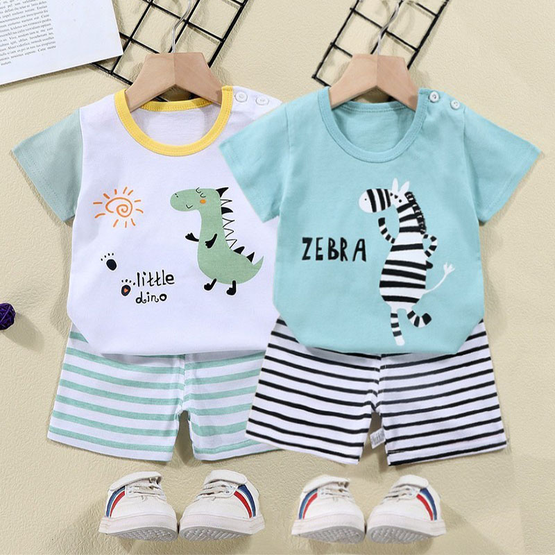 Baby Clothing Dividers - Cotton Tees+Shorts 2-piece Tracksuit Set Kid