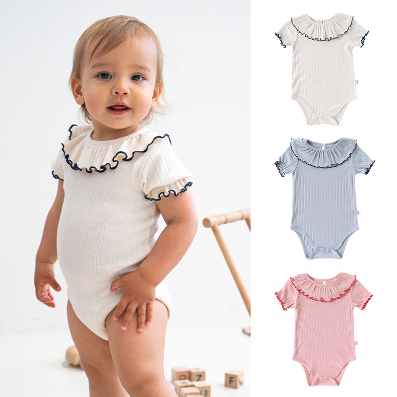 Baby Clothing Layers - Baby Girls' Summer Triangular Bodysuit Pure