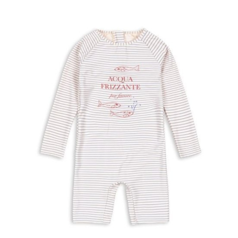 Baby Swimwear Uv - Kids Swimwears Boy Fish Striped One-Piece