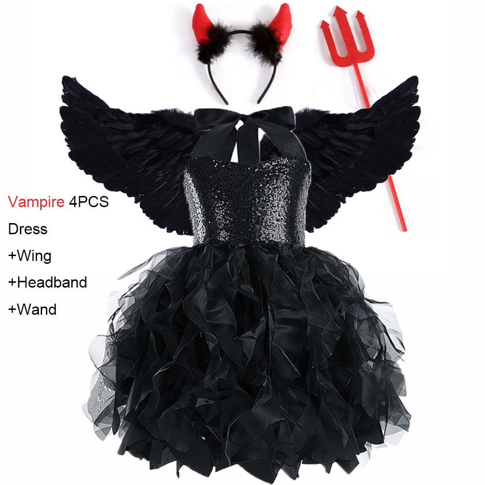 Baby Clothing Layers - Halloween Vampire Costume Dress Black Mesh