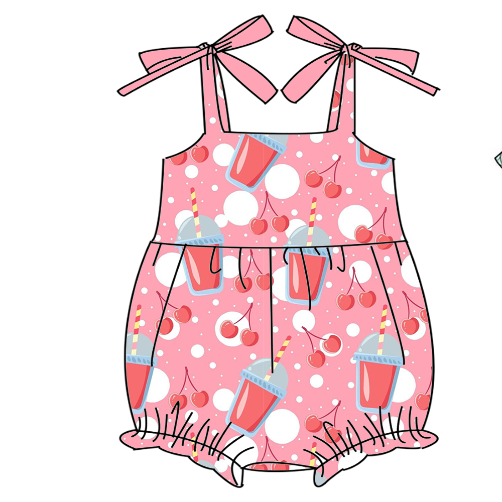 Baby Clothing Made In Usa - Boutique children's romper sling Bow decoration
