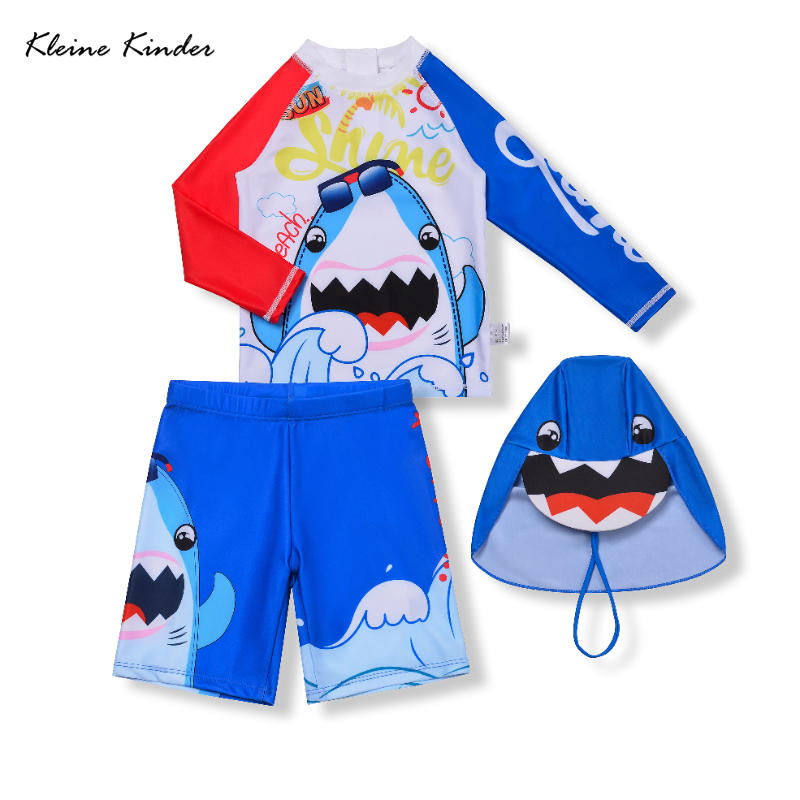 Baby Swimwear Uv - Children Swimsuit Long Sleeve Shark Swimwear