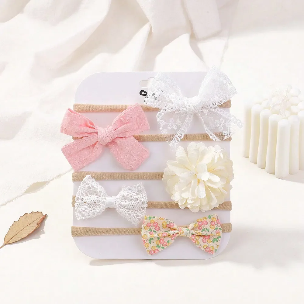 5Pcs/Set Baby Elastic Headband - đánh giá và giá Newborn Gift Set