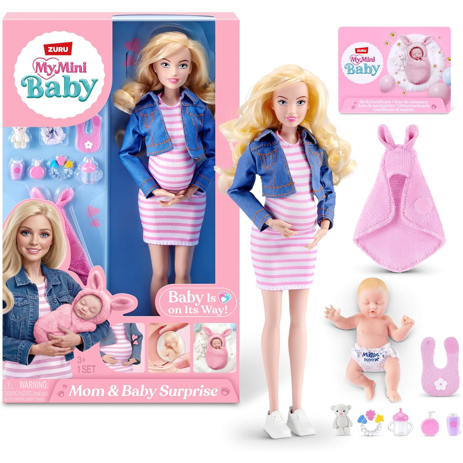 Zuru My Mini Baby Pregnant Dol - đánh giá và giá Newborn Gift Set